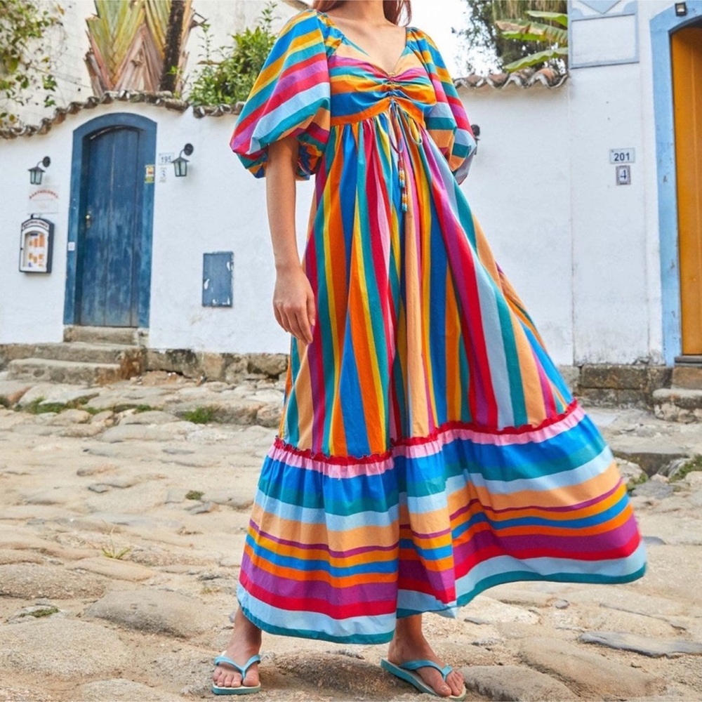 Striped Scarf Maxi Dress